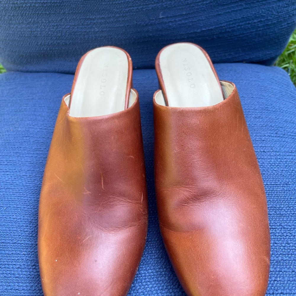 Nisolo brown Leather Heeled mules